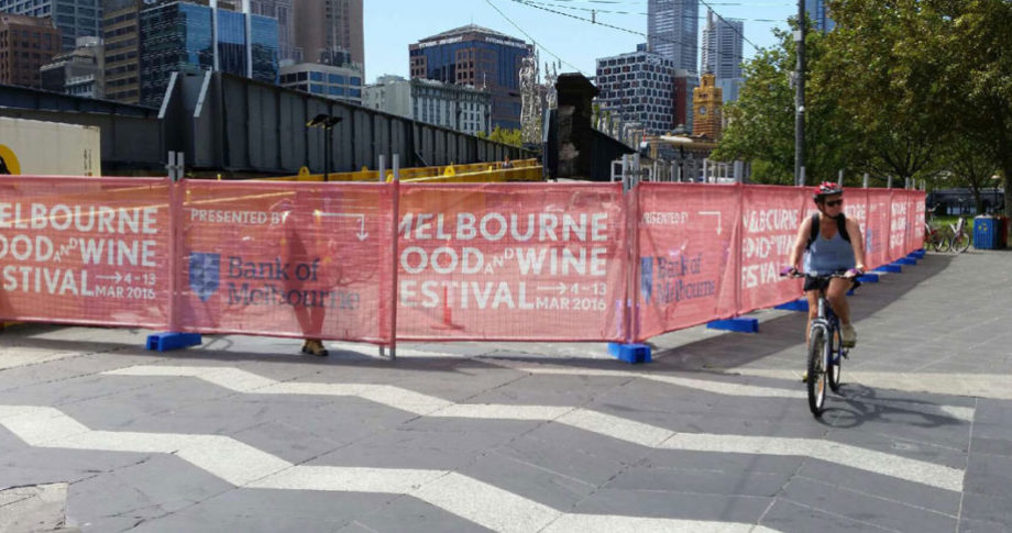 Printed Shade cloth for Melbourne Food and Wine festival