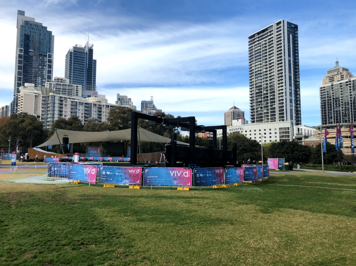 Crowd Control Barrier Signs for Vivid Sydney