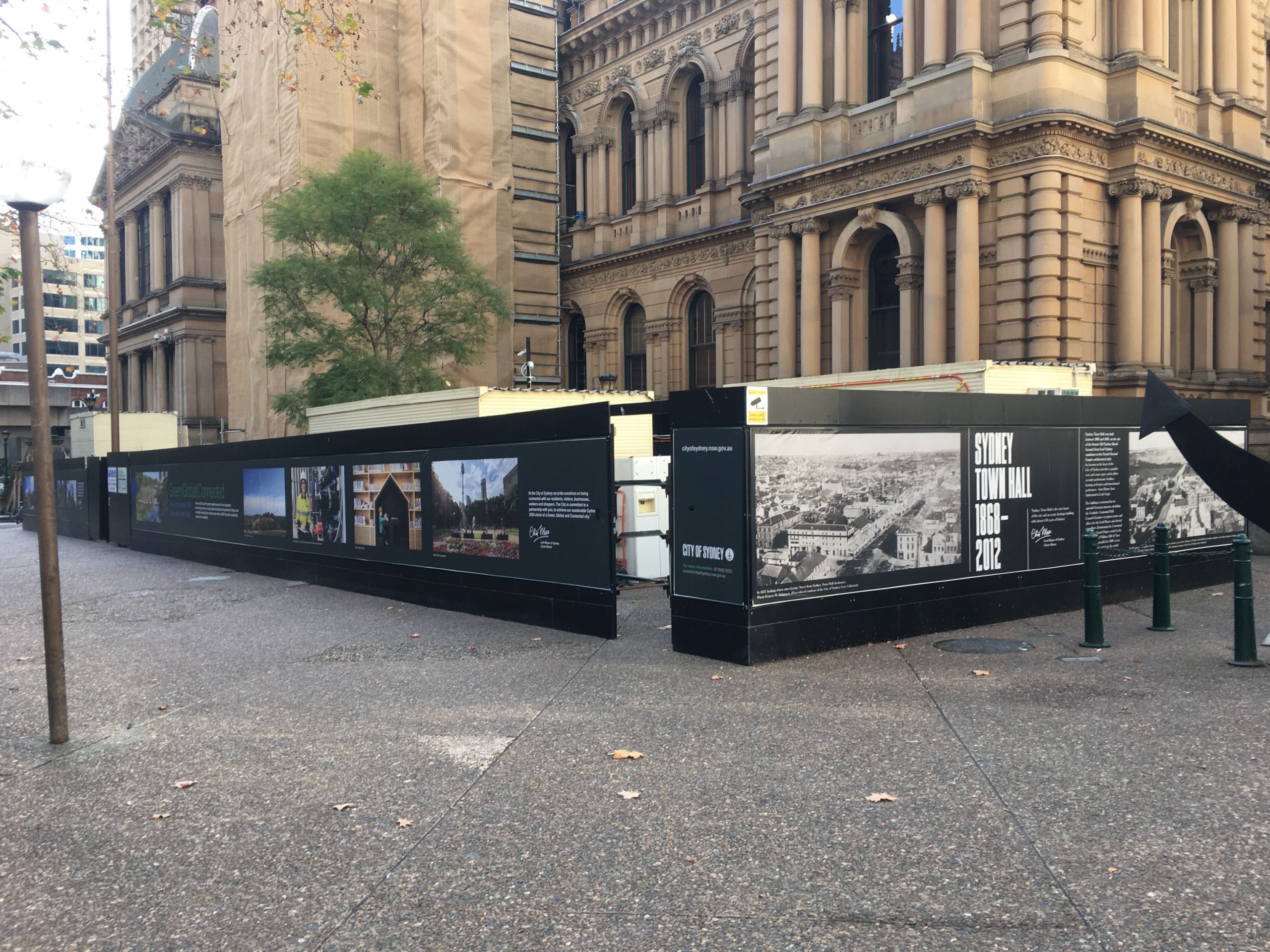 Vinyl hoarding around sydney town hall