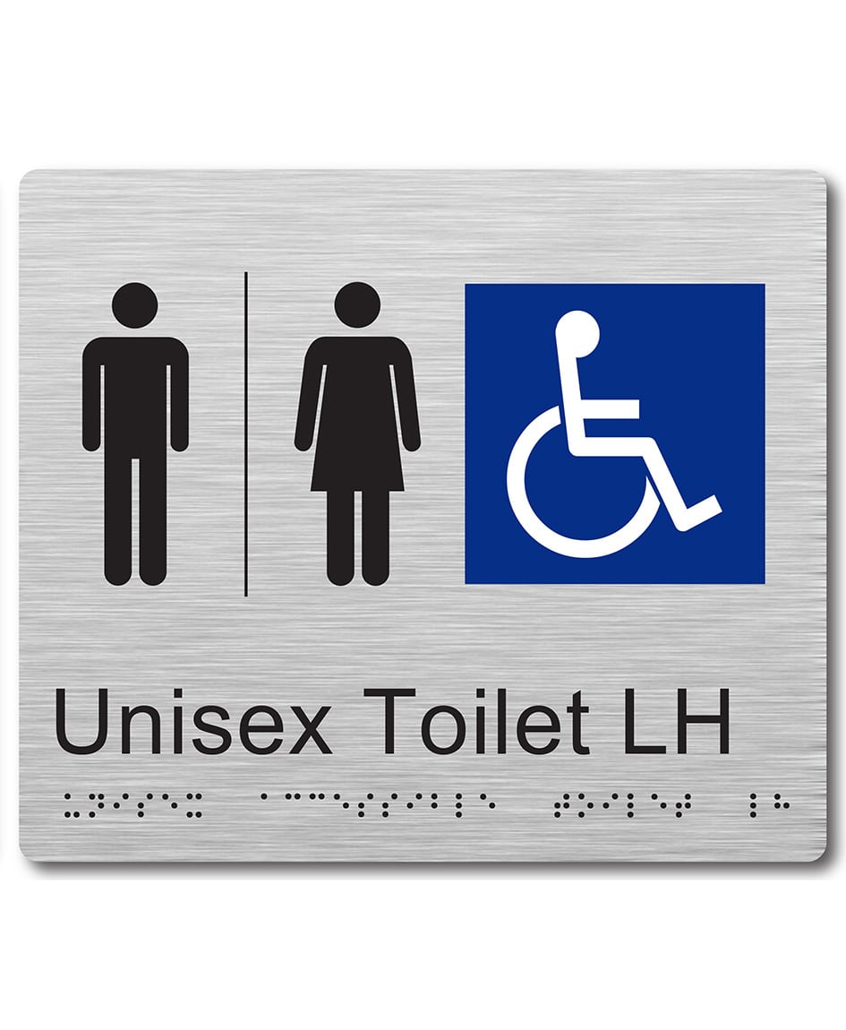 Unisex Toilet LH Braille Sign