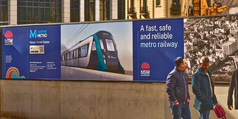 Hunter Street Station Custom Vinyl Hoarding