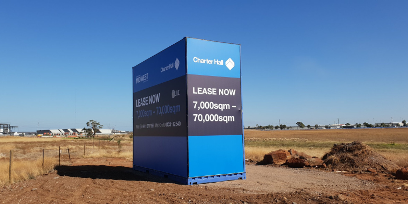 Container Signage Advertising for construction marketing