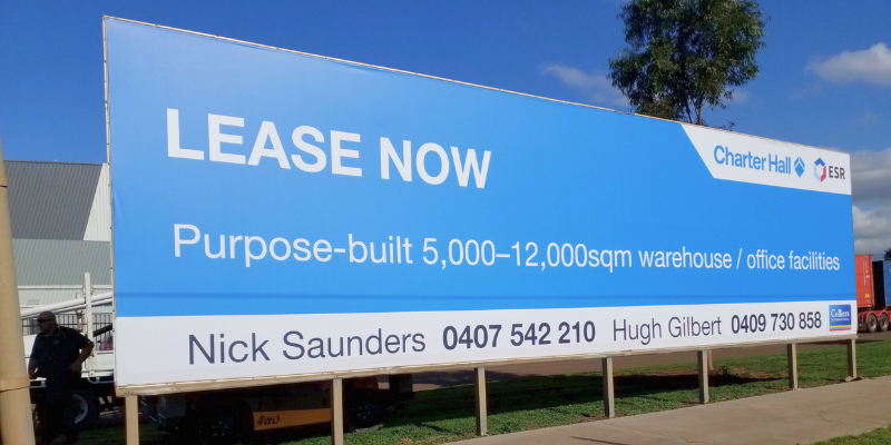 Leasing billboard for construction marketing ideas