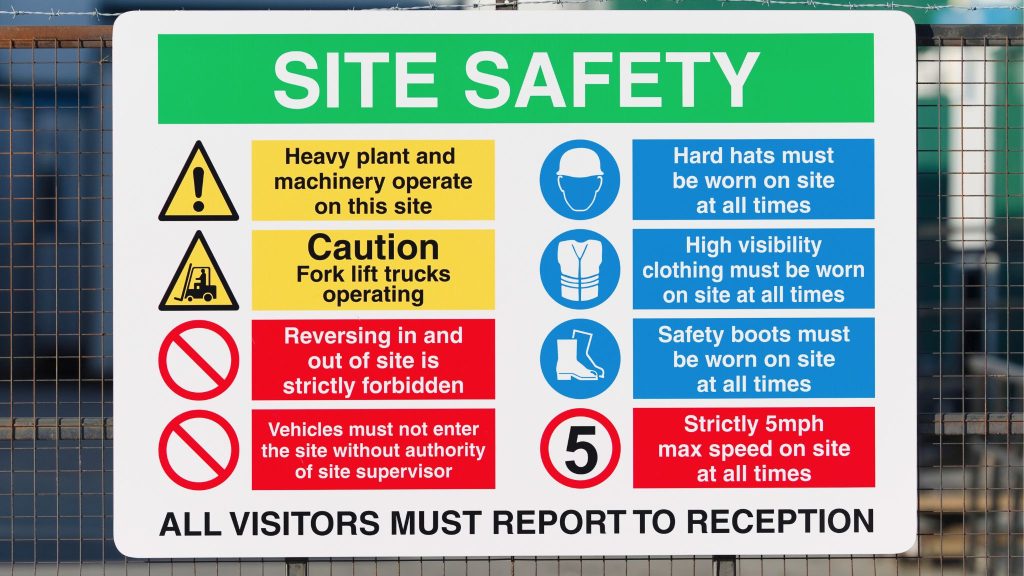 construction site warning sign AS1319-1994