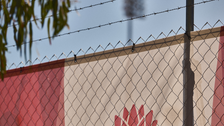 Top Of Banner Mesh on fencing.