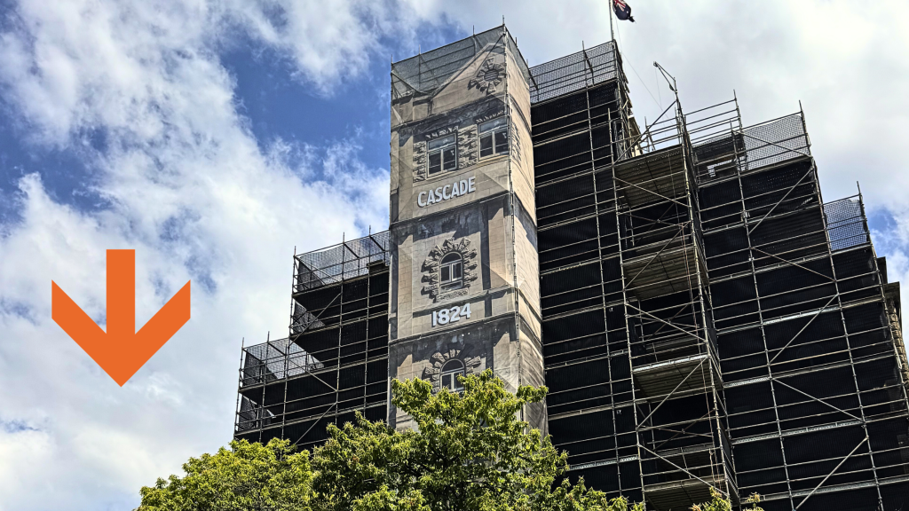 Scaffolding Building Wrap Cascade Brewery