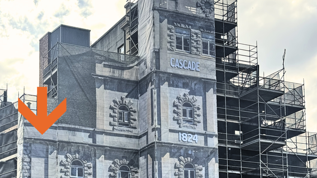 Scaffolding Building Wrap Cascade Brewery