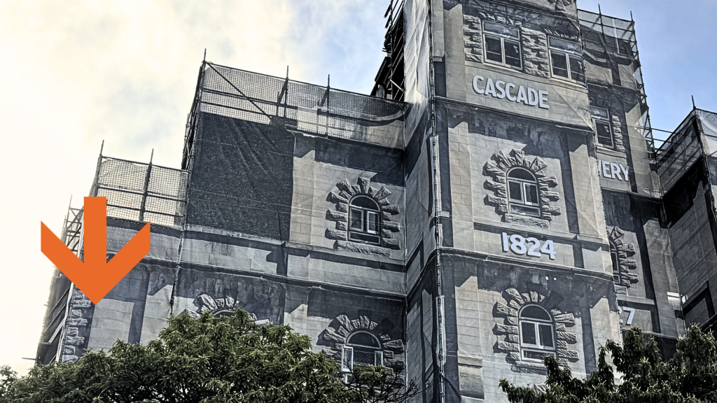 Scaffolding Building Wrap Cascade Brewery