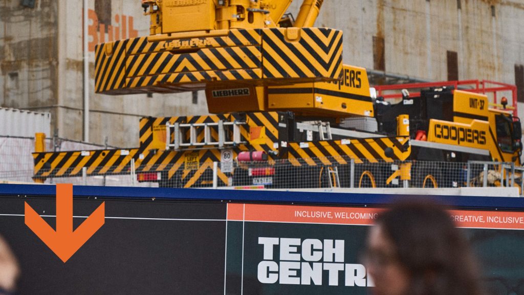 Sydney tech central vinyl hoarding custom printed by mesh direct