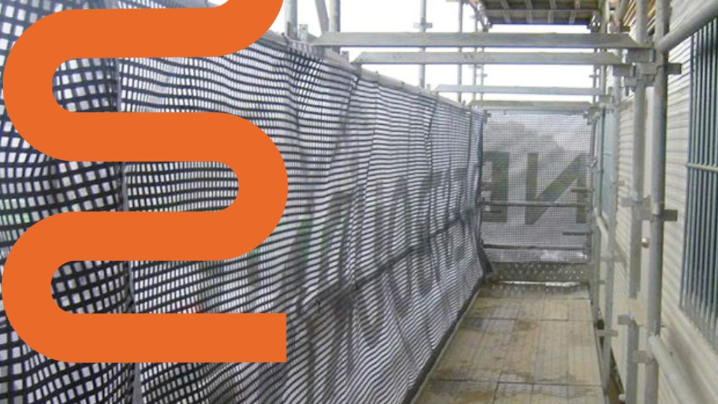 Adscaff containment mesh on scaffold custom print