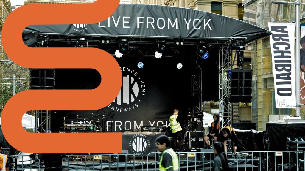 Music festival custom stage banners by mesh direct