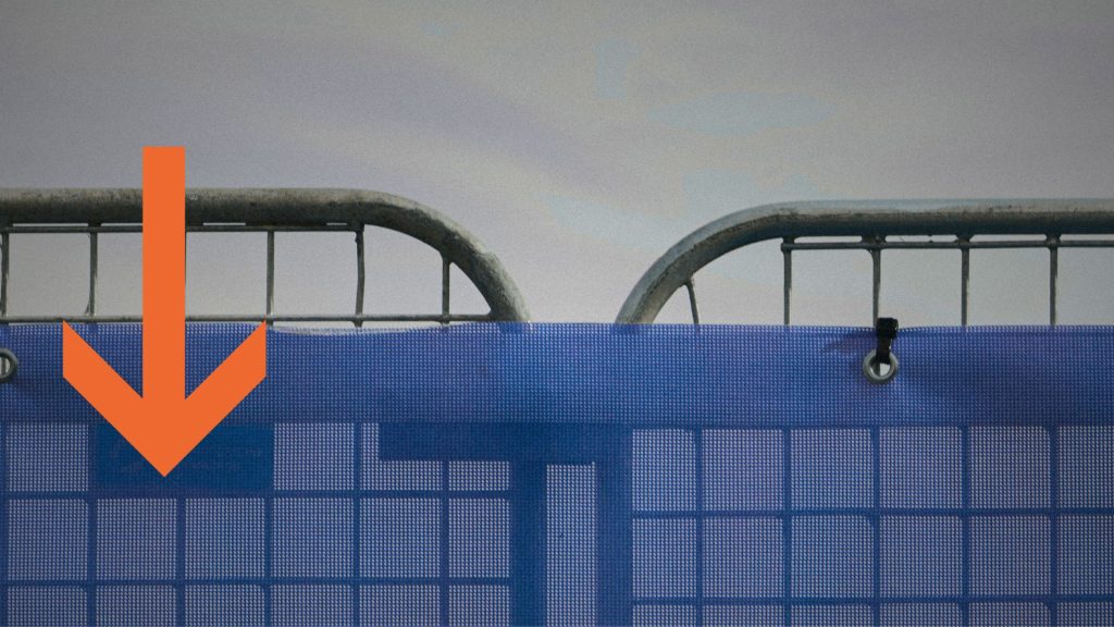 Winter weather banner mesh and signage