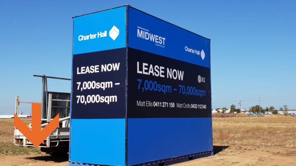 Container wrap advertising for real estate